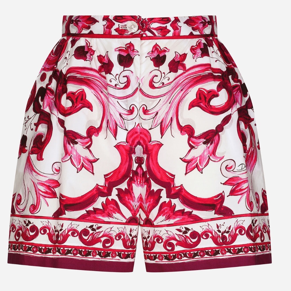 DOLCE & GABBANA Majolica-print poplin shorts